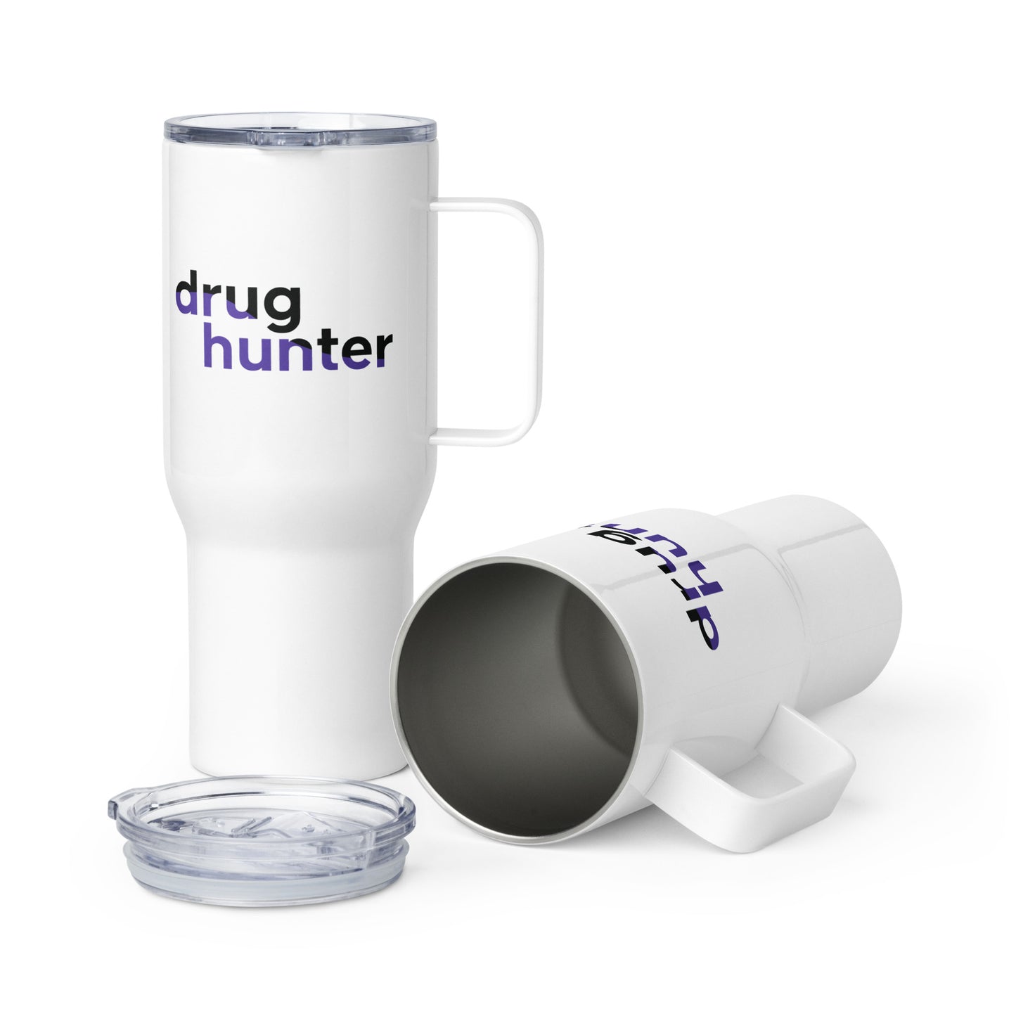 Travel mug with a handle